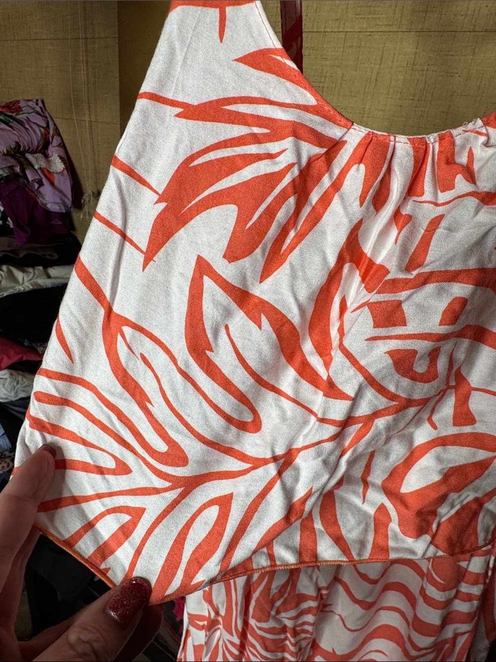 Tybee Island Clothing Co Coral Tropical Leaf Print Maxi Dress Size Small - Picture 3 of 11